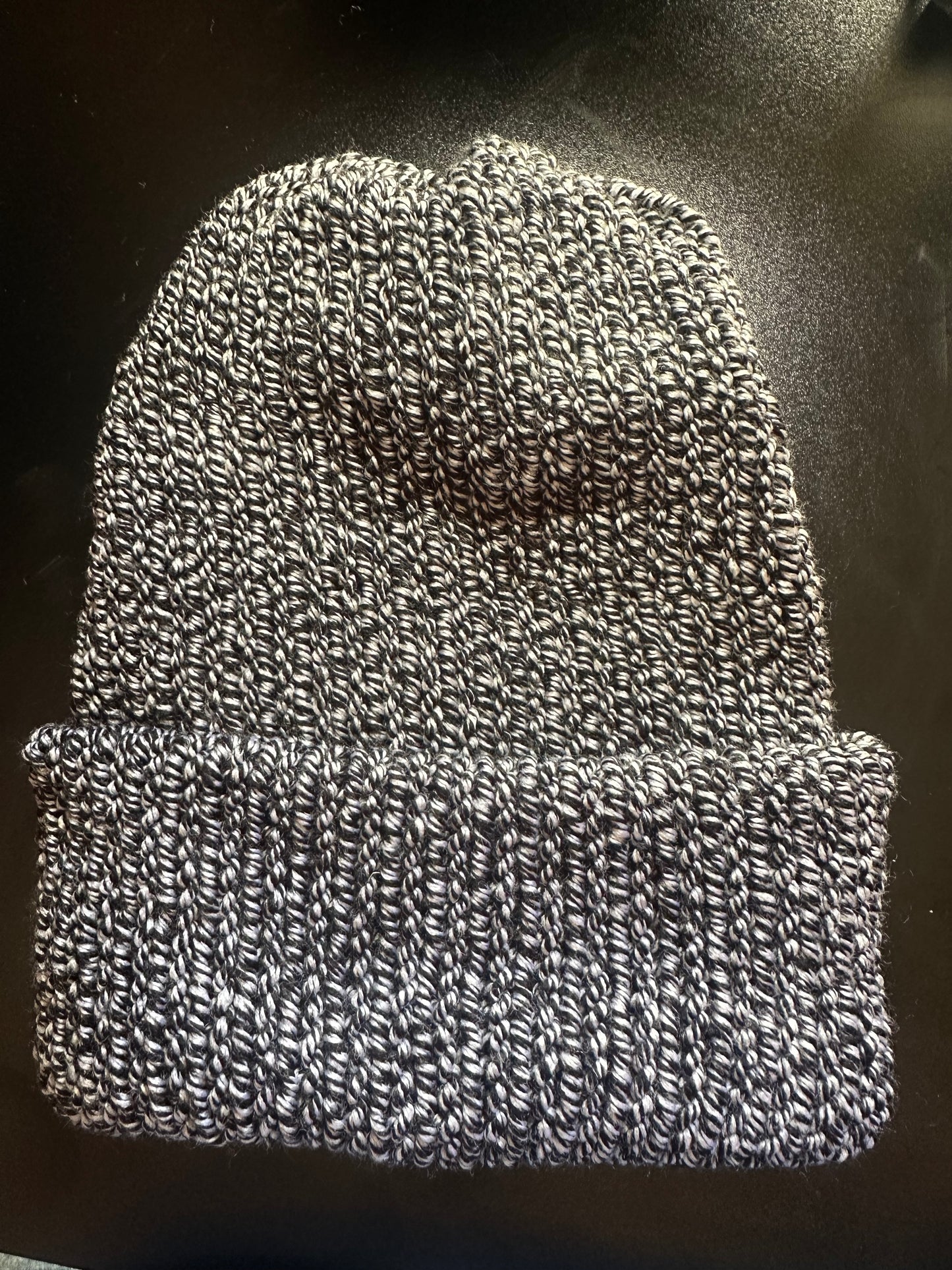 Black/White Regular Knitted Beanie