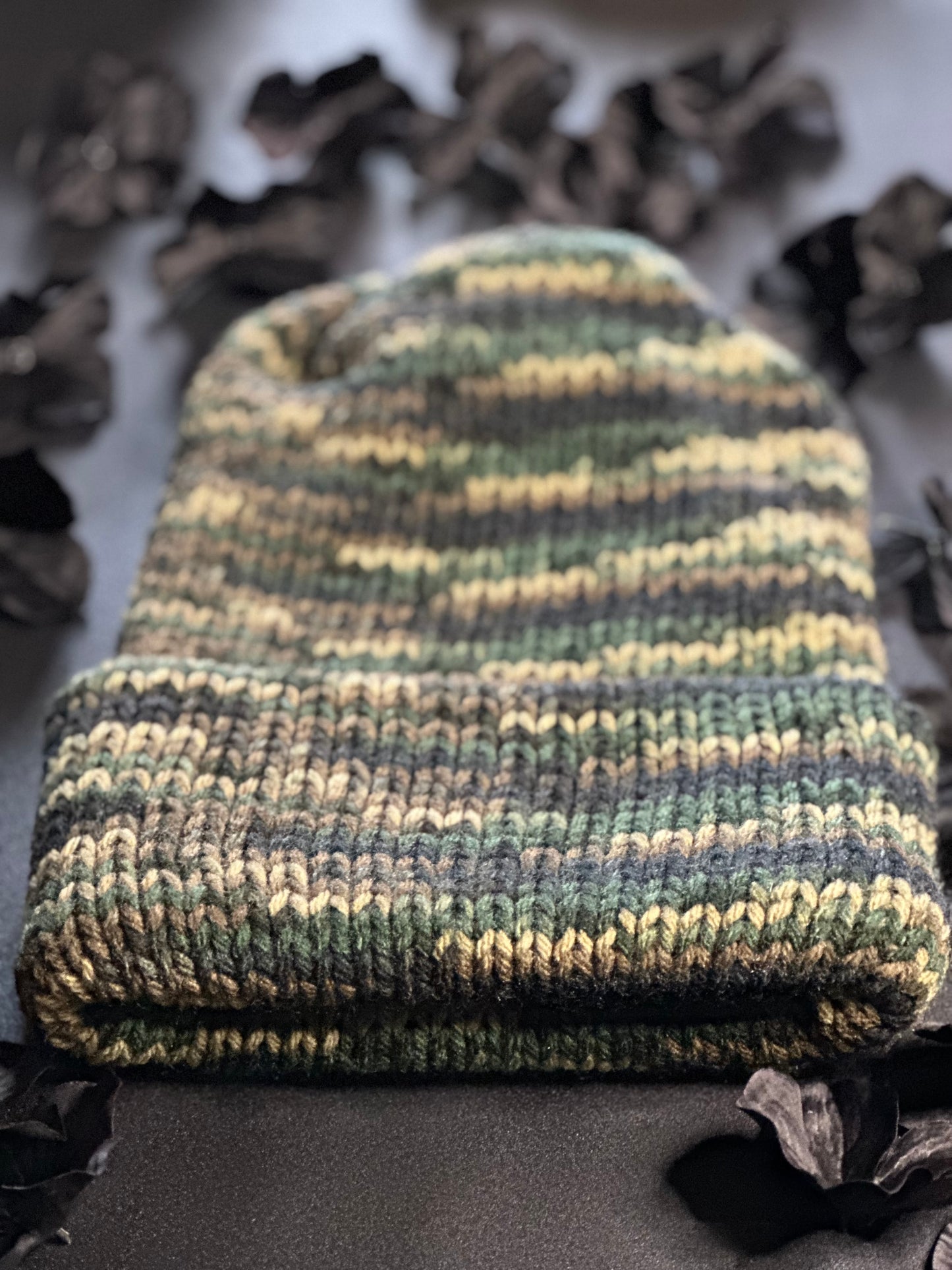 Camouflage Large Knitted Beanie