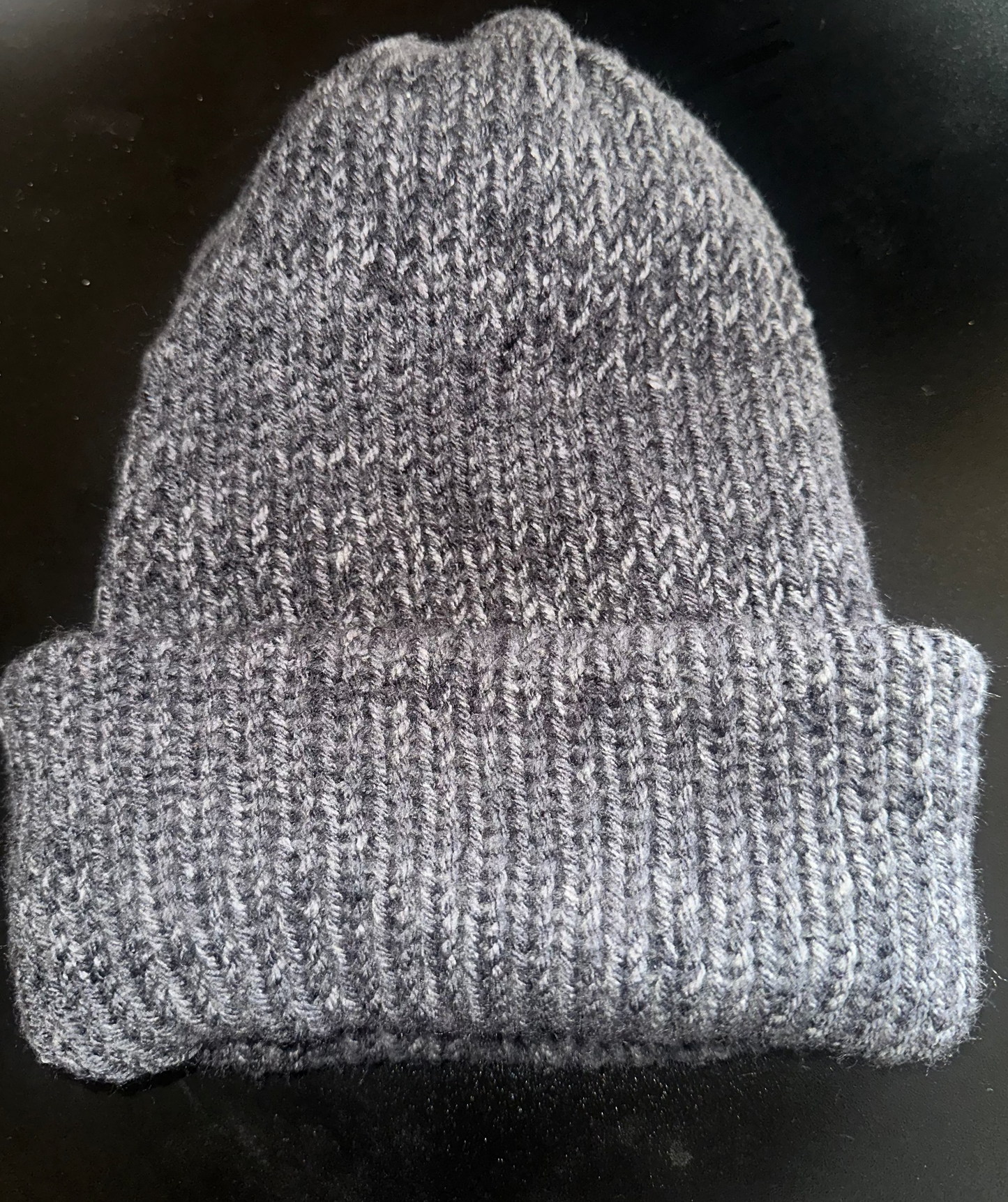 Large Multi Color Dark Grey Knitted Beanie
