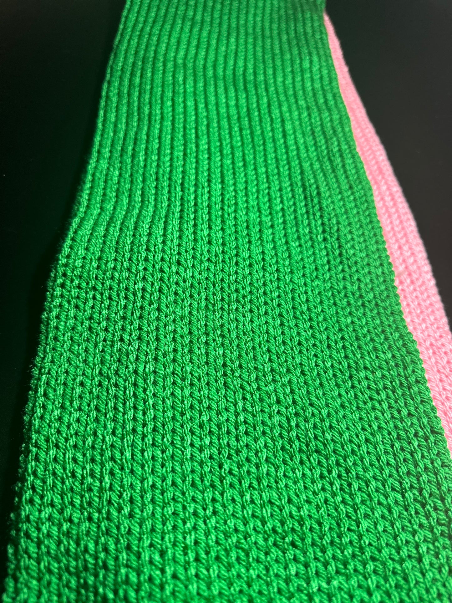 Pink/Green Knitted Scarf