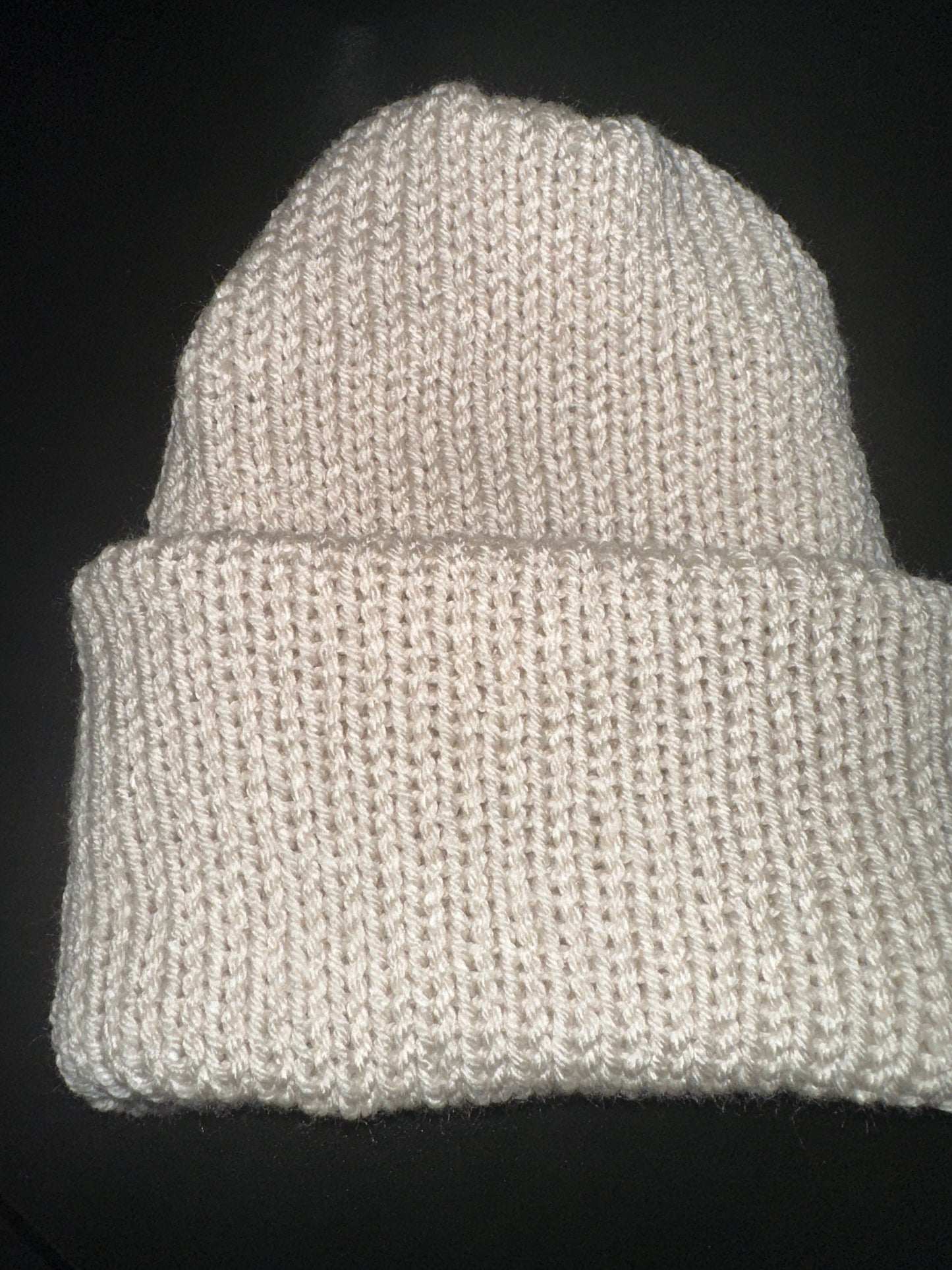 Large Oatmeal Knitted Beanie